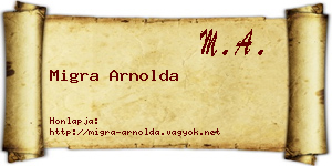 Migra Arnolda névjegykártya